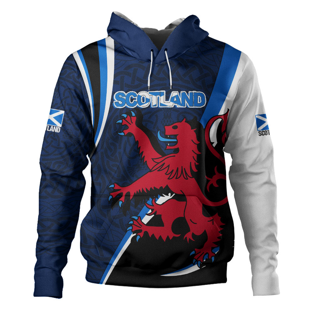 MacDowall Tartan Hoodie - Lion Rampant And Celtic Thistle Style