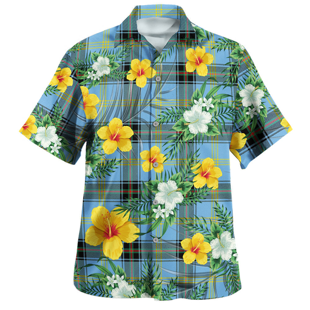 Menzies Mauve and White Tartan Hawaiian Shirt main image 1