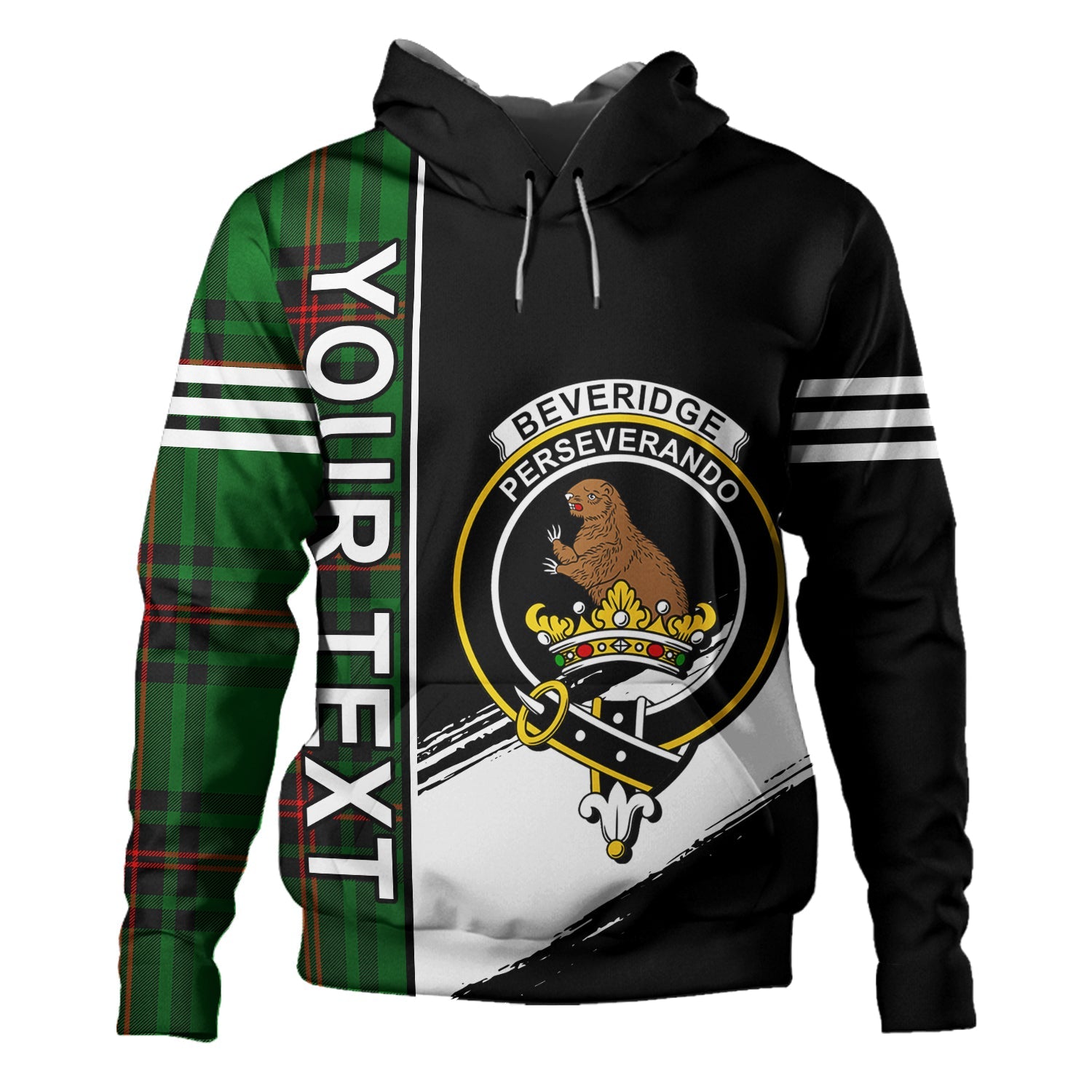 Baird Modern Clan Half Of Tartan Hoodie