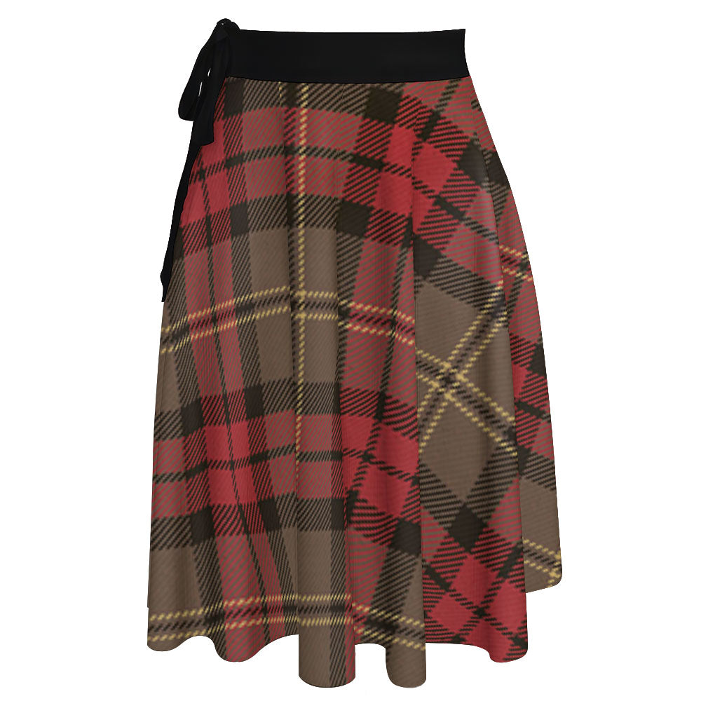 Blackstock Hunting Tartan Women's Lapel Shirt Dress With Long Sleeve