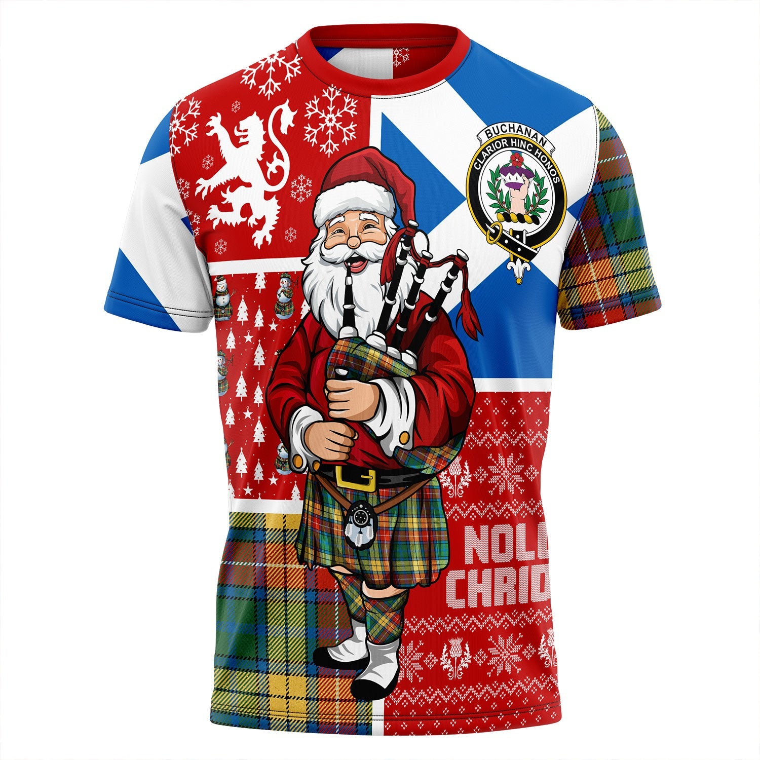 Buchan Ancient Tartan Crest T-shirt - Alba Celtic Style