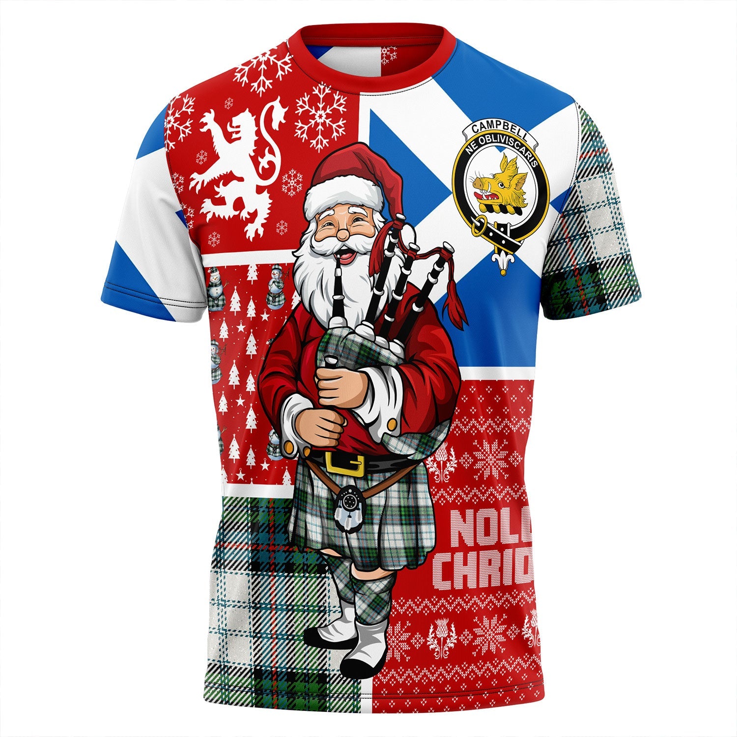 Campbell Of Cawdor Tartan Crest T-shirt - Alba Celtic Style main image 0