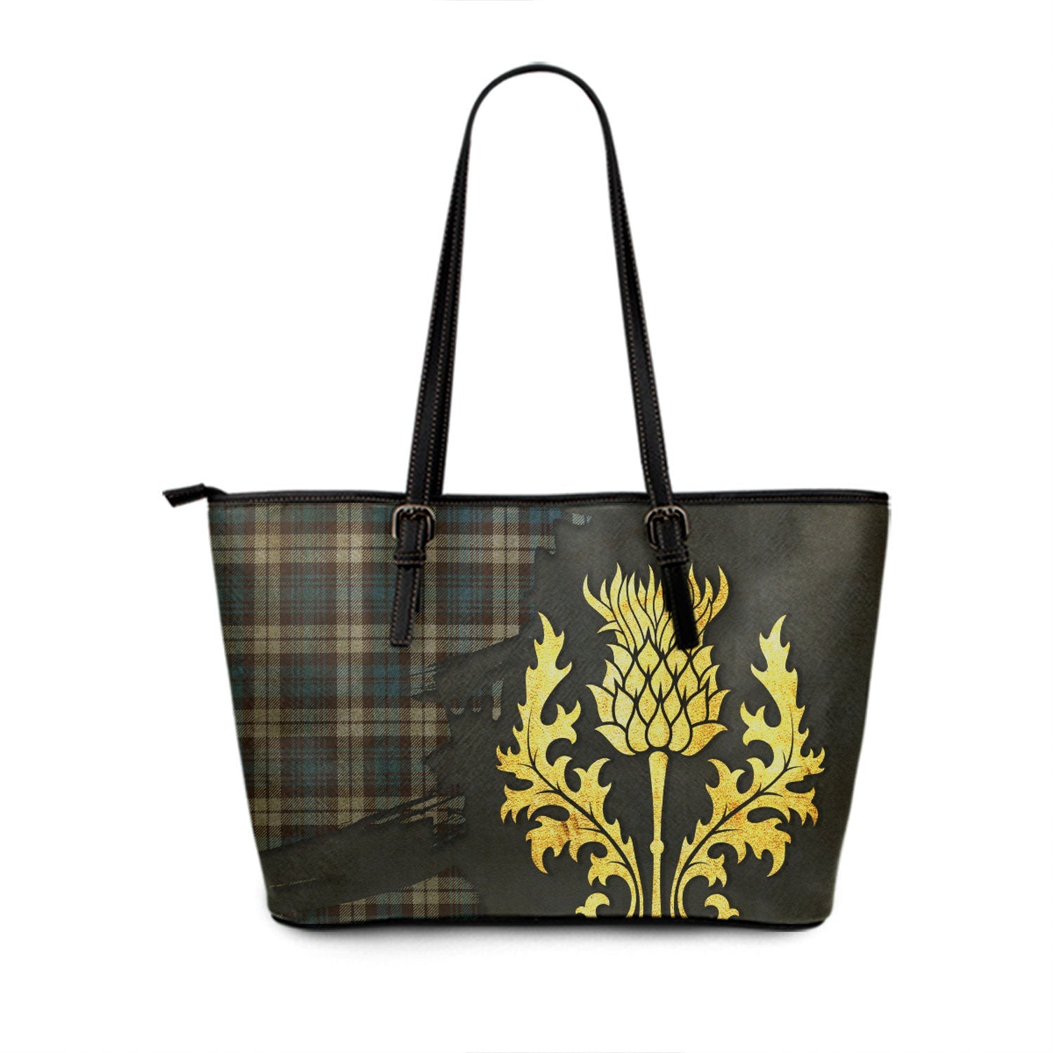 Bell Of The Borders Tartan Leather Tote Bag Thistle Royal Style main image 0
