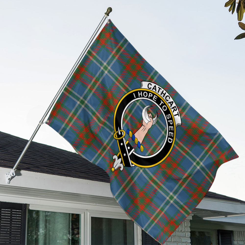 Cathcart Tartan Crest Garden Flag - Welcome Style