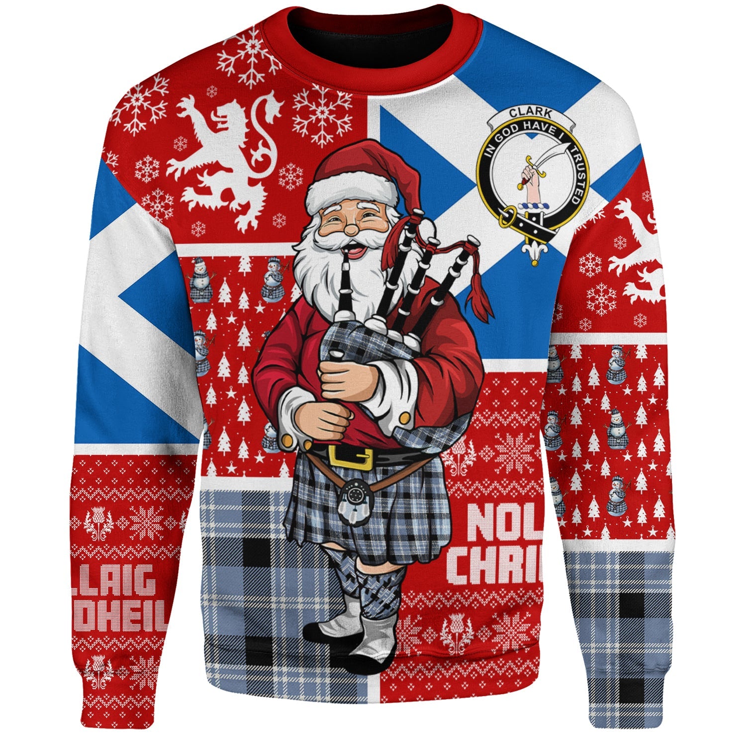 Scottish Tartan Clergy of Ulva Weathered Clan Crewneck Sweatshirt Plaid Style