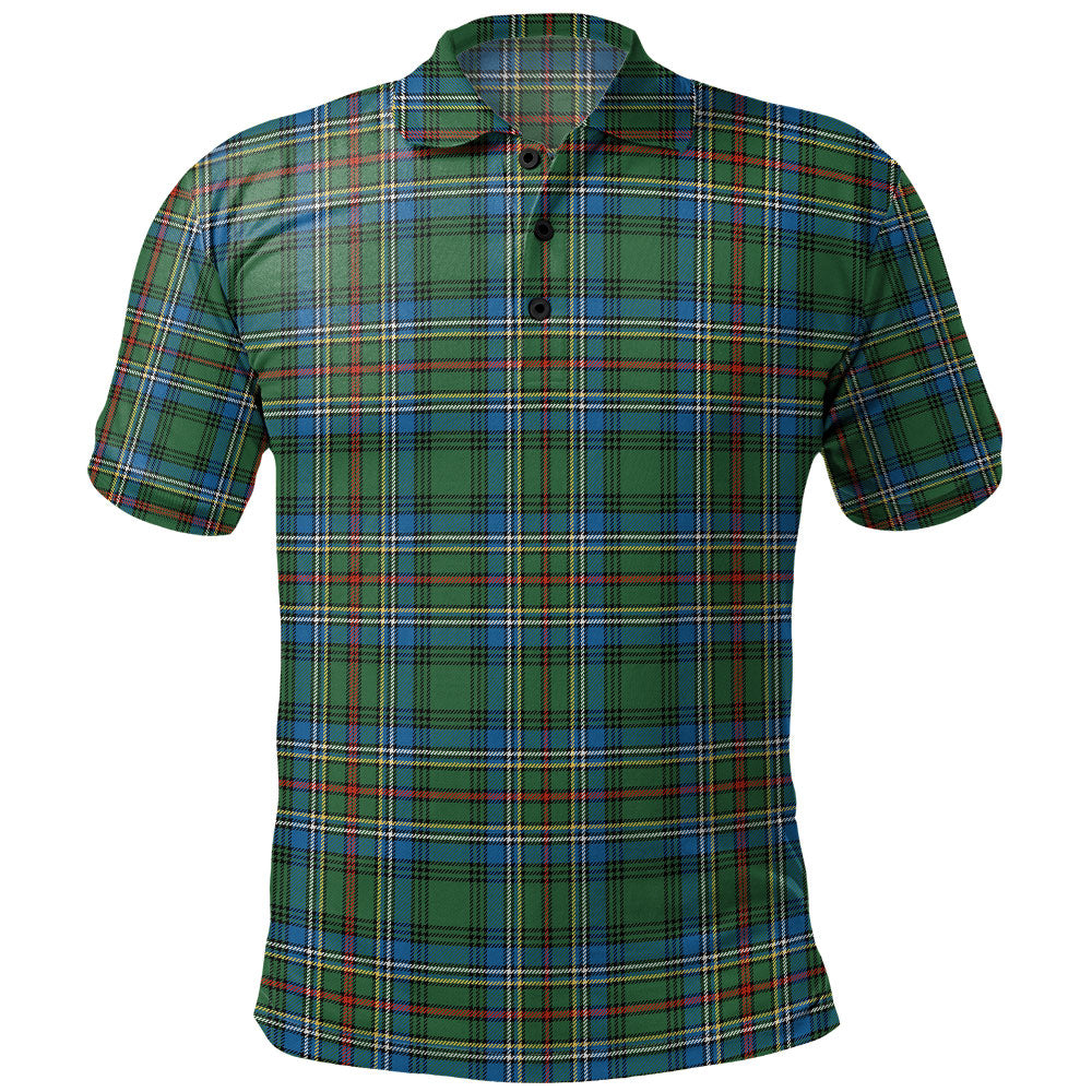 Cockburn Modern Tartan Crest Polo Shirt - Thistle Black Style
