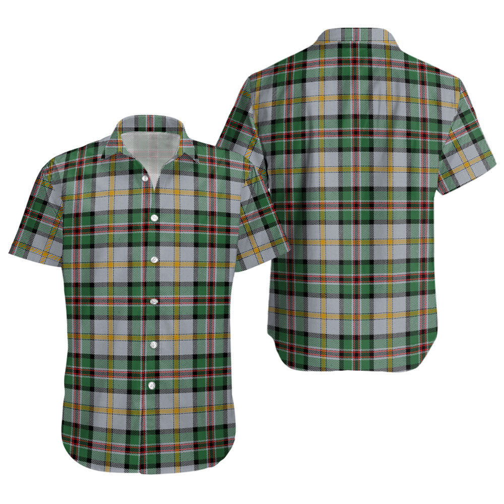 1270~Tartan Short Sleeve Shirt with Ruffles