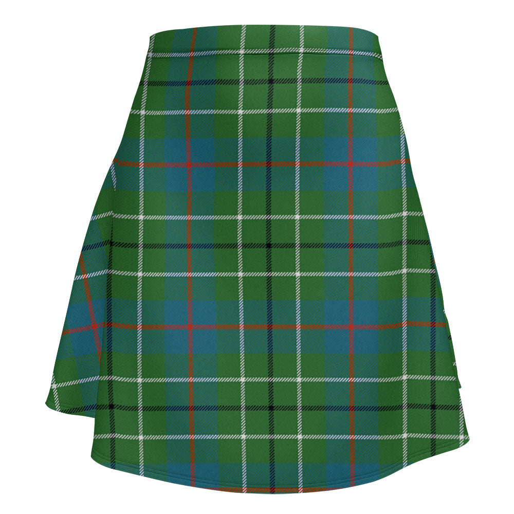 Menzies Black & White Ancient Tartan Flared Skirt