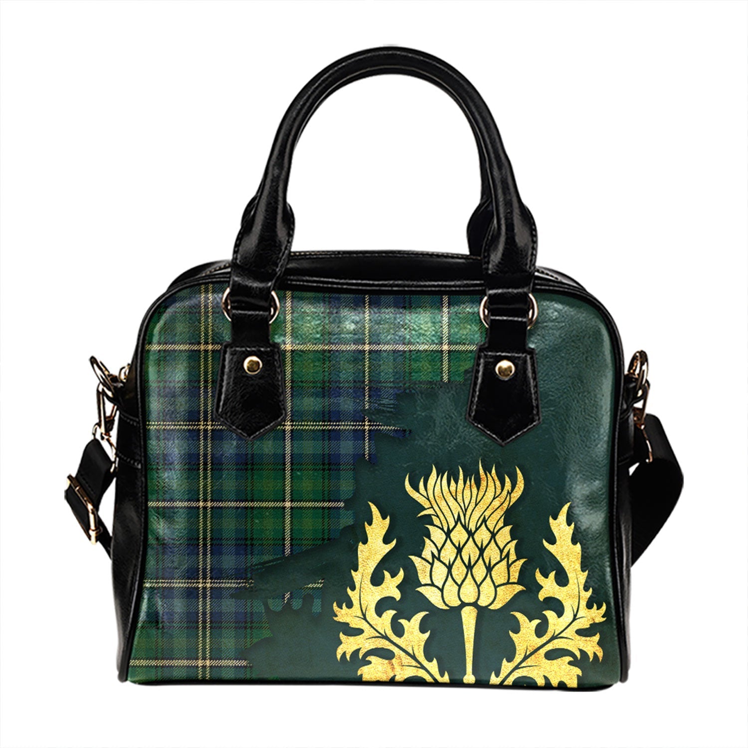 MacGillivray Hunting Ancient Tartan Shoulder Handbag Lion Unicorn Thistle Style main image 0