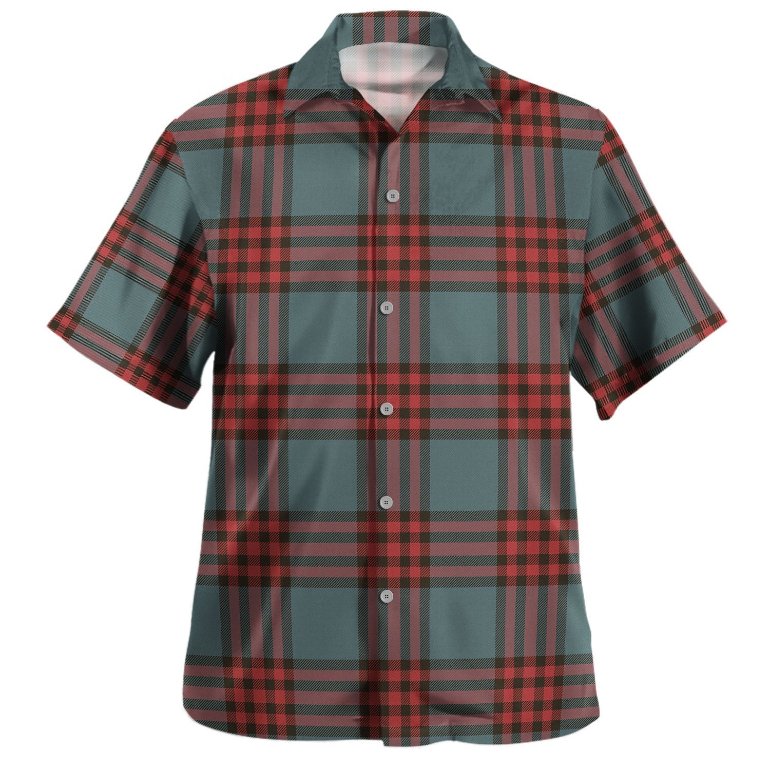 Stewart Grey Tartan Hawaiian Shirt main image 1