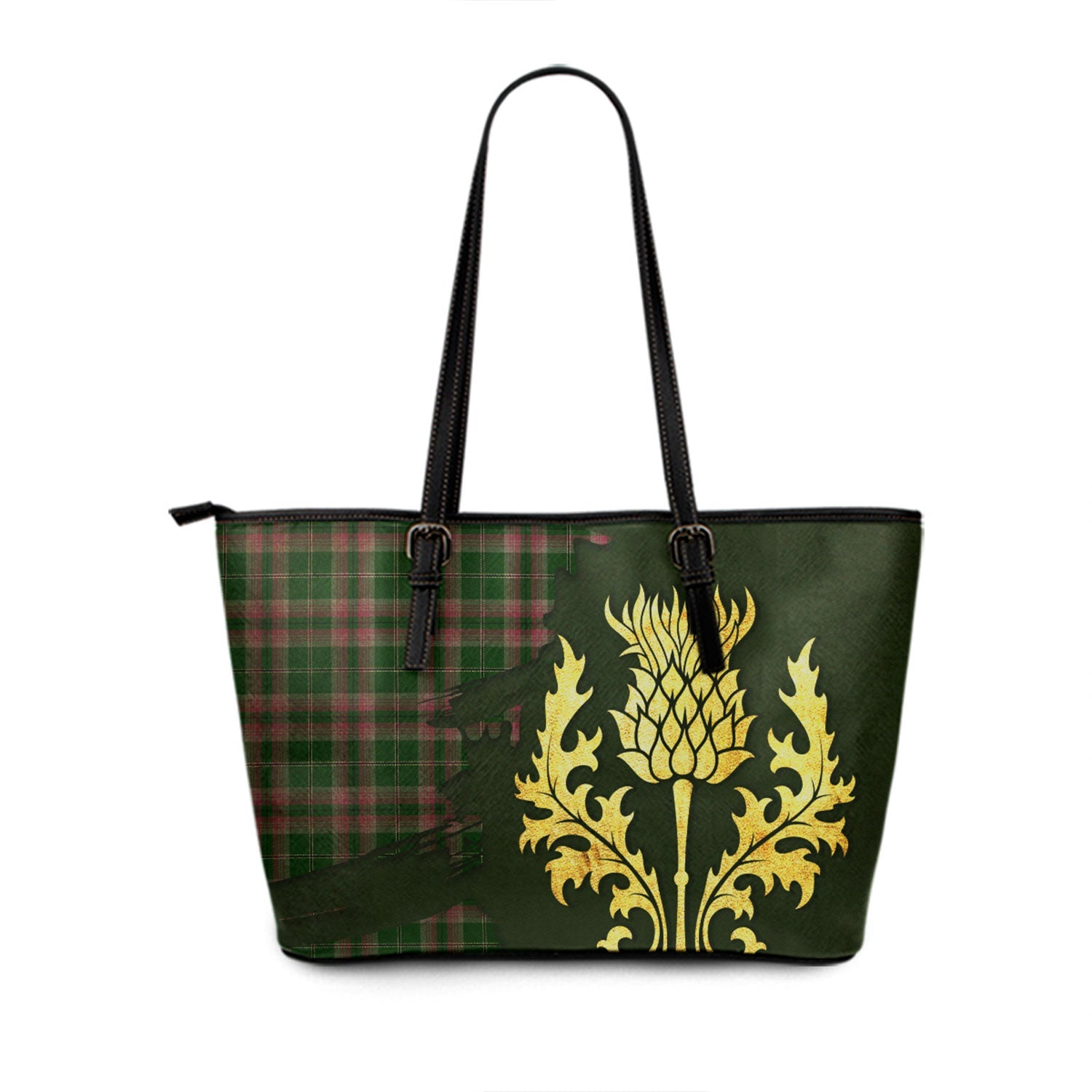 Aiton Tartan Leather Tote Bag Big Thistle Style main image 0