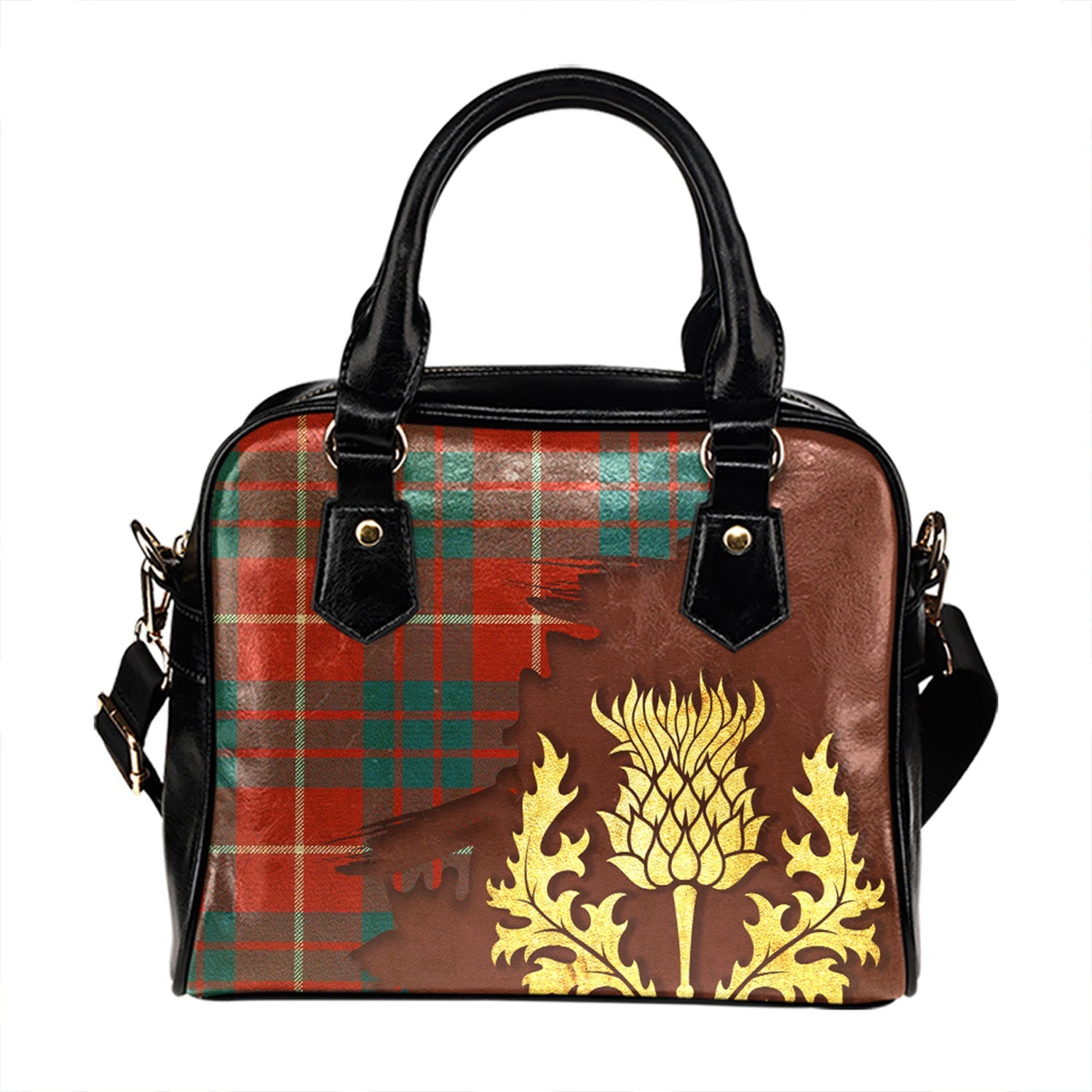 Gillies Ancient Tartan Crest Leather Handbag main image 0