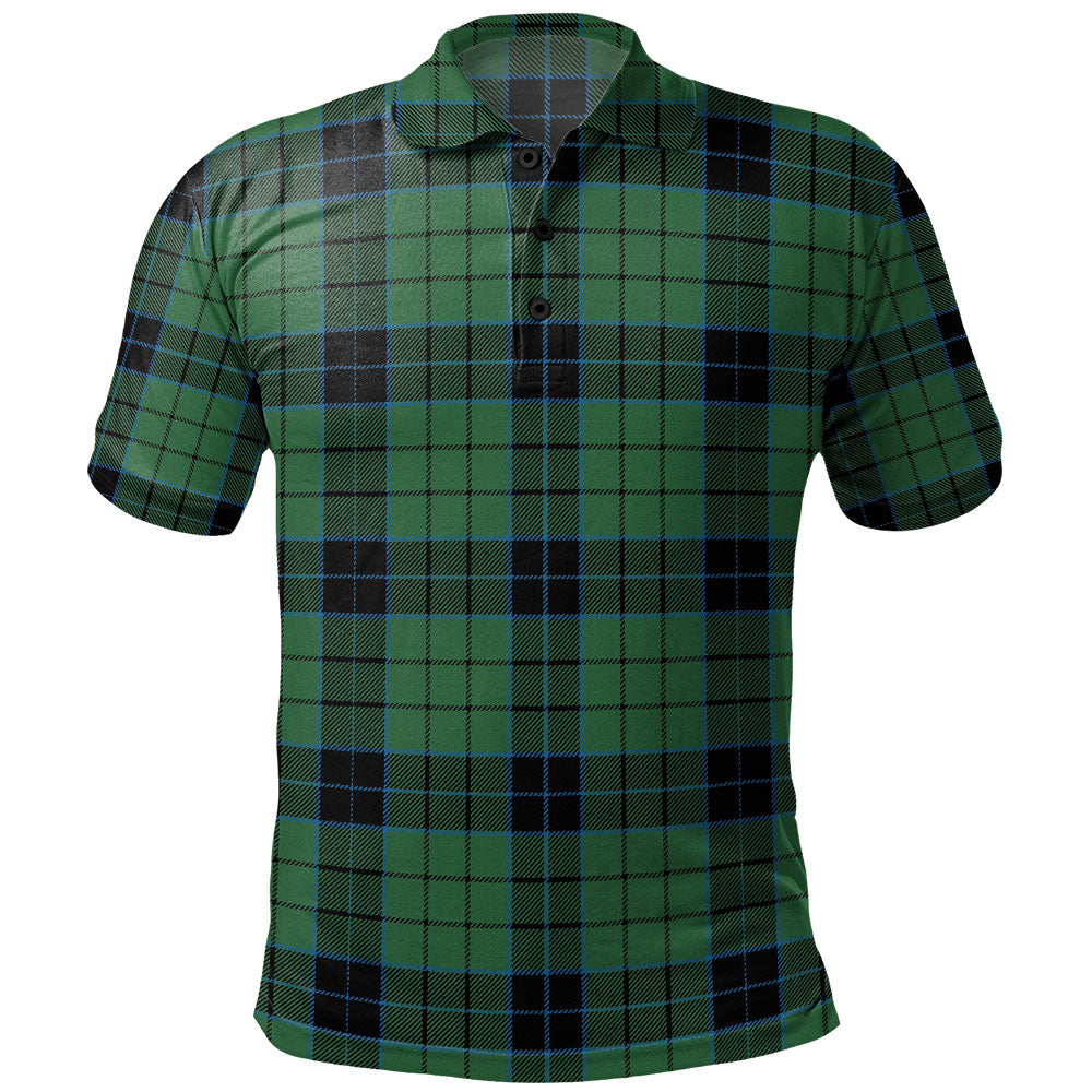 Innes Modern Tartan Crest Polo Shirt - Thistle Black Style main image 1