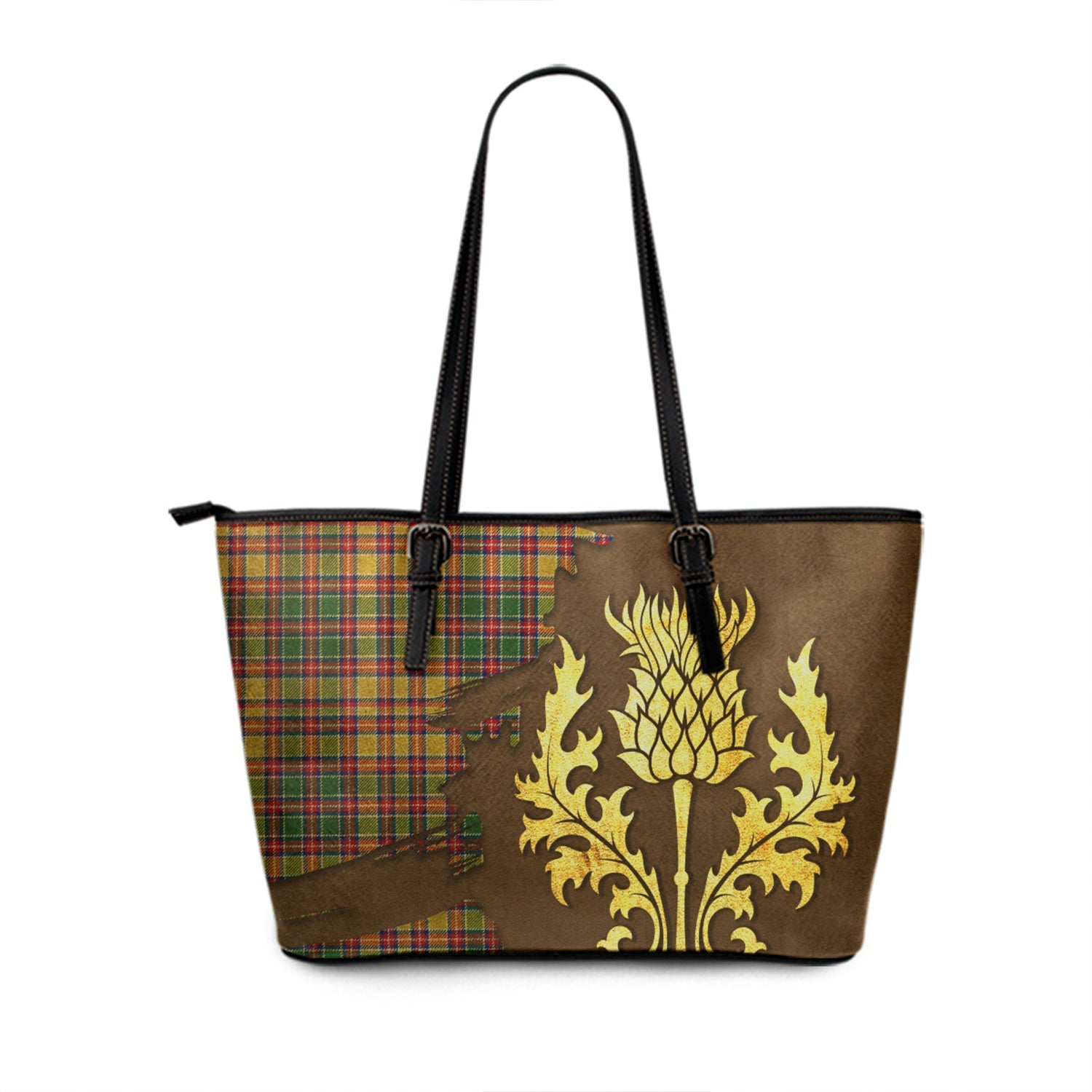 Elphinstone Tartan Leather Tote Bag Big Thistle Style main image 0