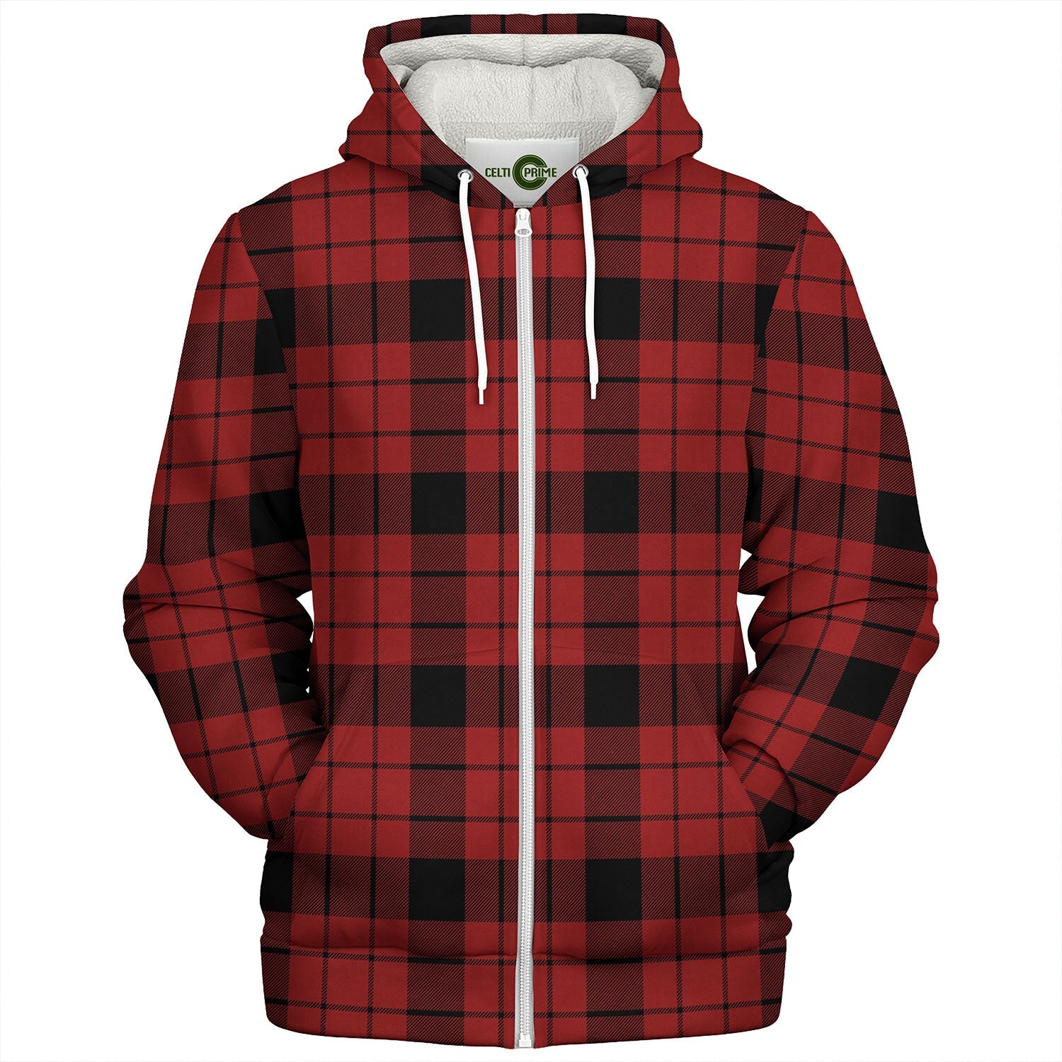 Seton Modern Tartan Crest Sherpa Hoodie - Circle Style