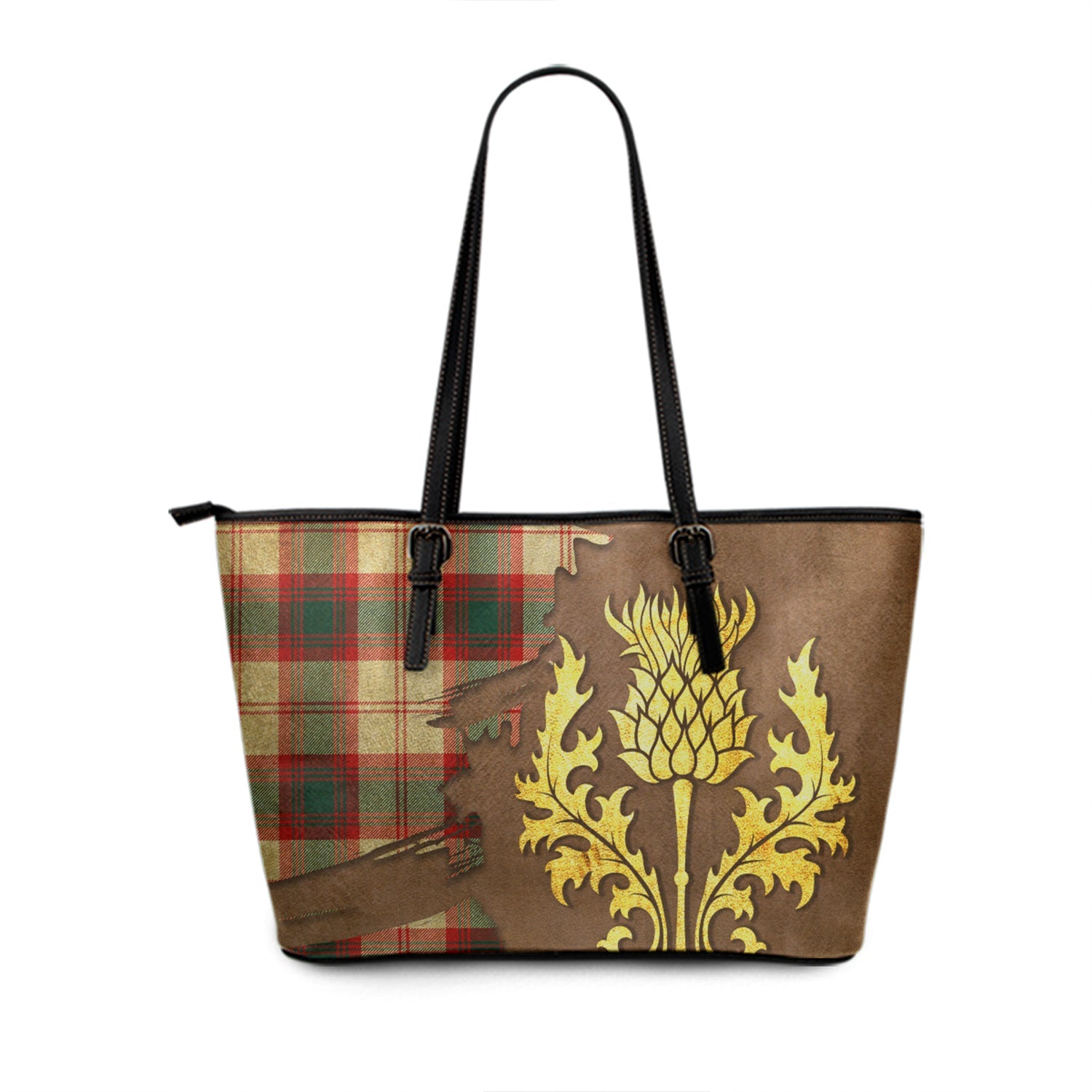 Mercer Modern Tartan Leather Tote Bag Big Thistle Style