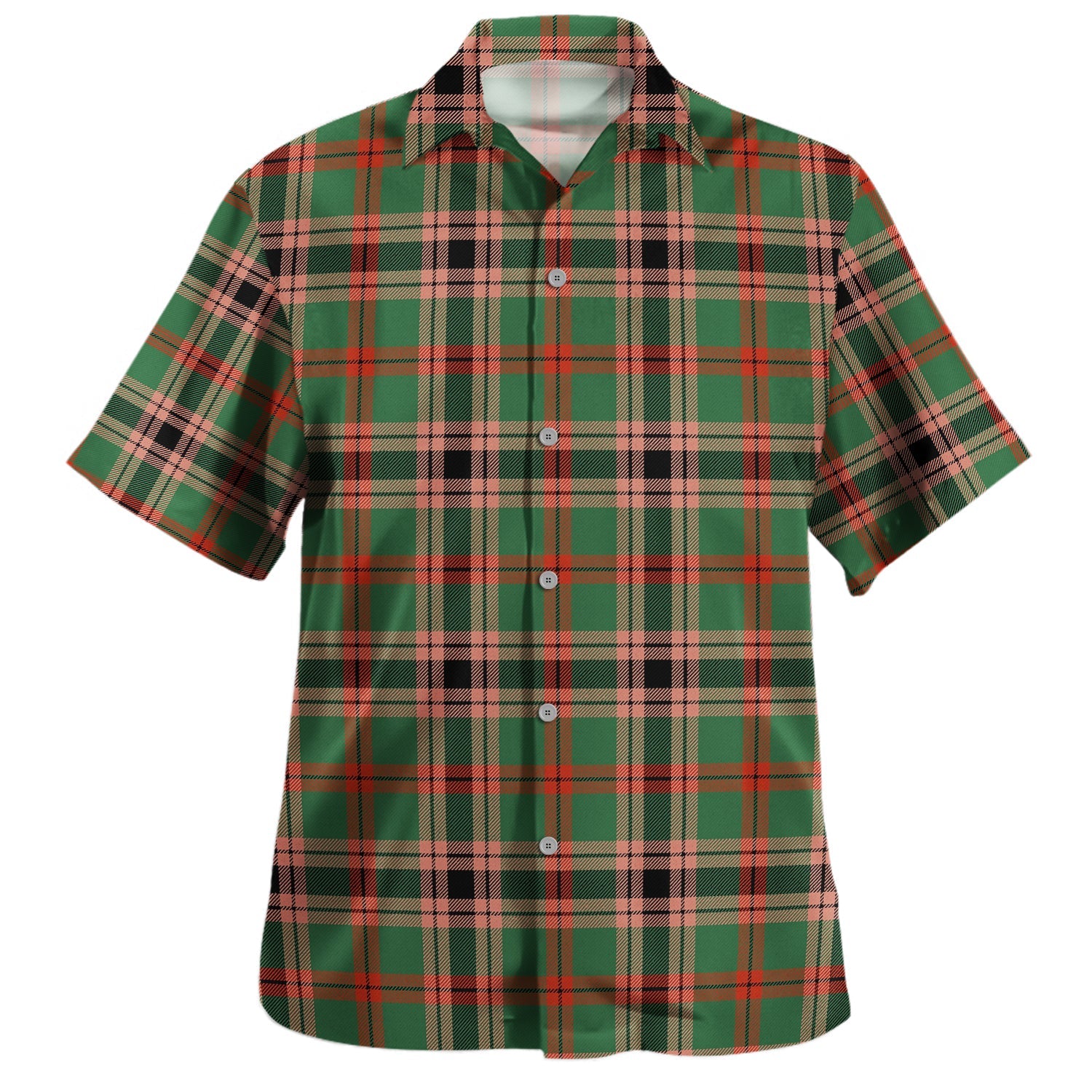 Inglis Tartan Vintage Leaves Hawaiian Shirt main image 0
