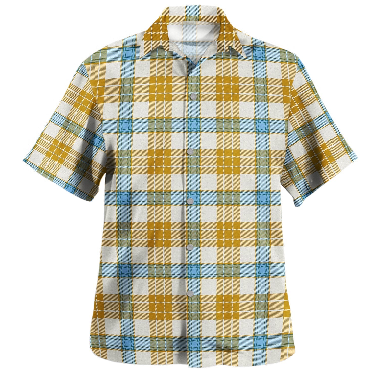 MacLellan Modern Tartan Vintage Leaves Hawaiian Shirt main image 0