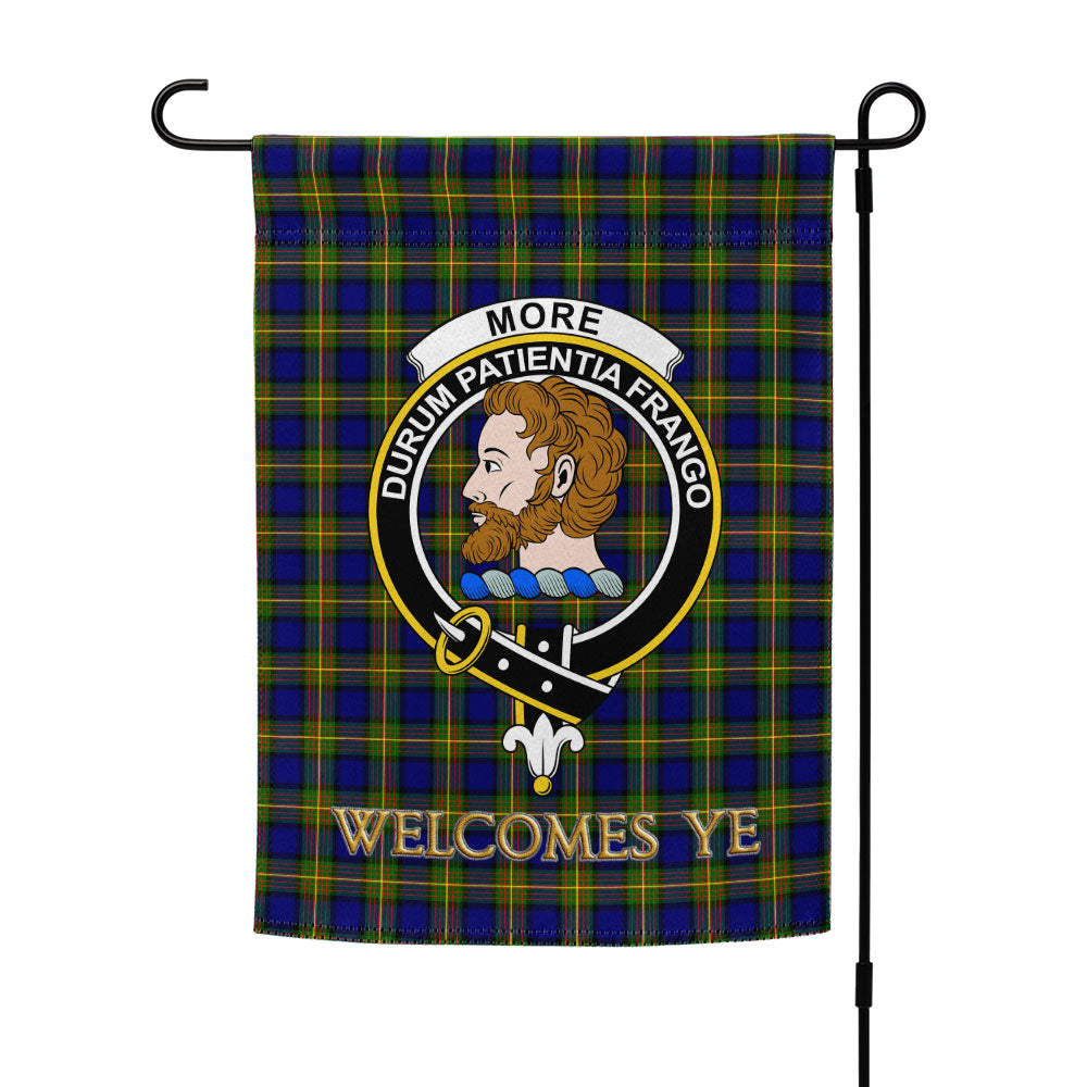 Muir Tartan Crest Black Garden Flag - Gold Thistle Style main image 1