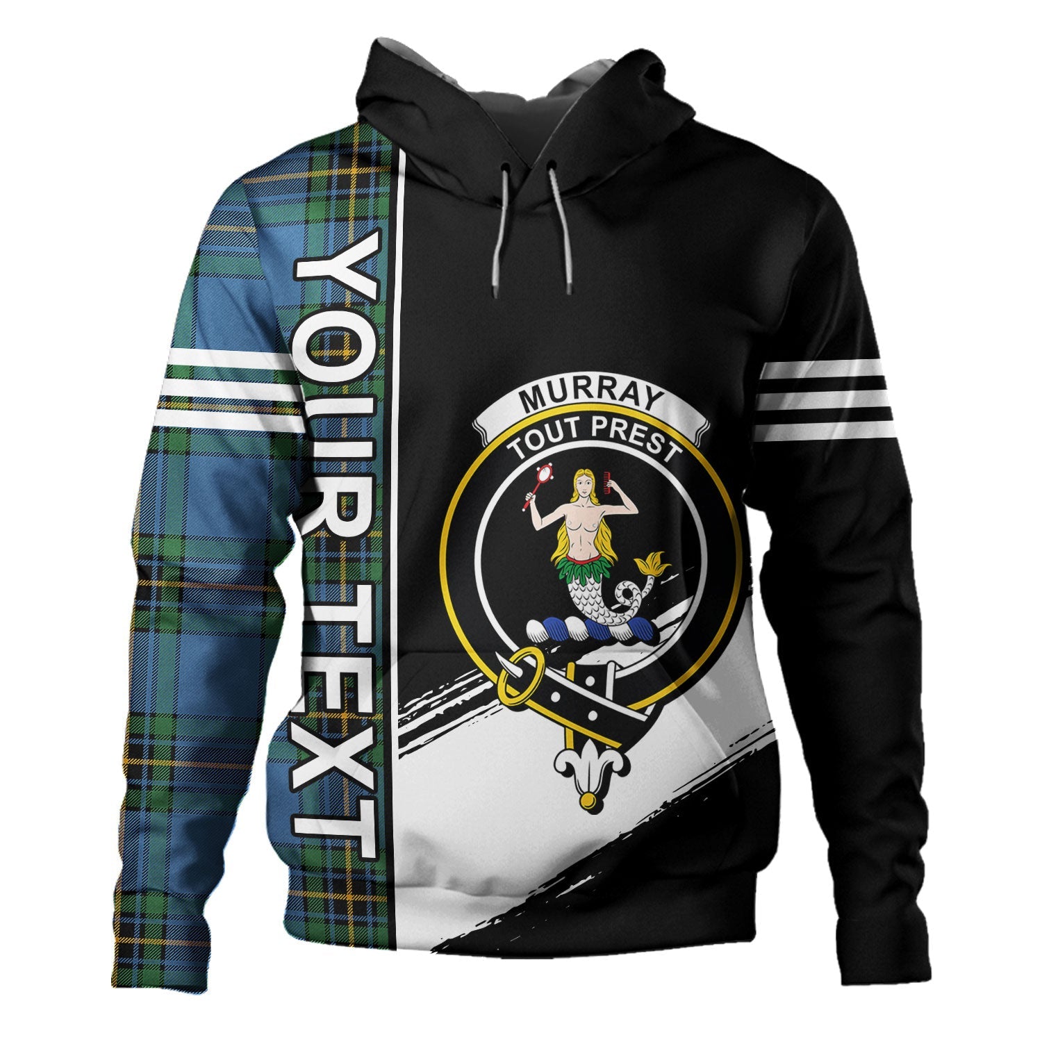 Oliphant Ancient Clan Half Of Tartan Zipper Hoodie