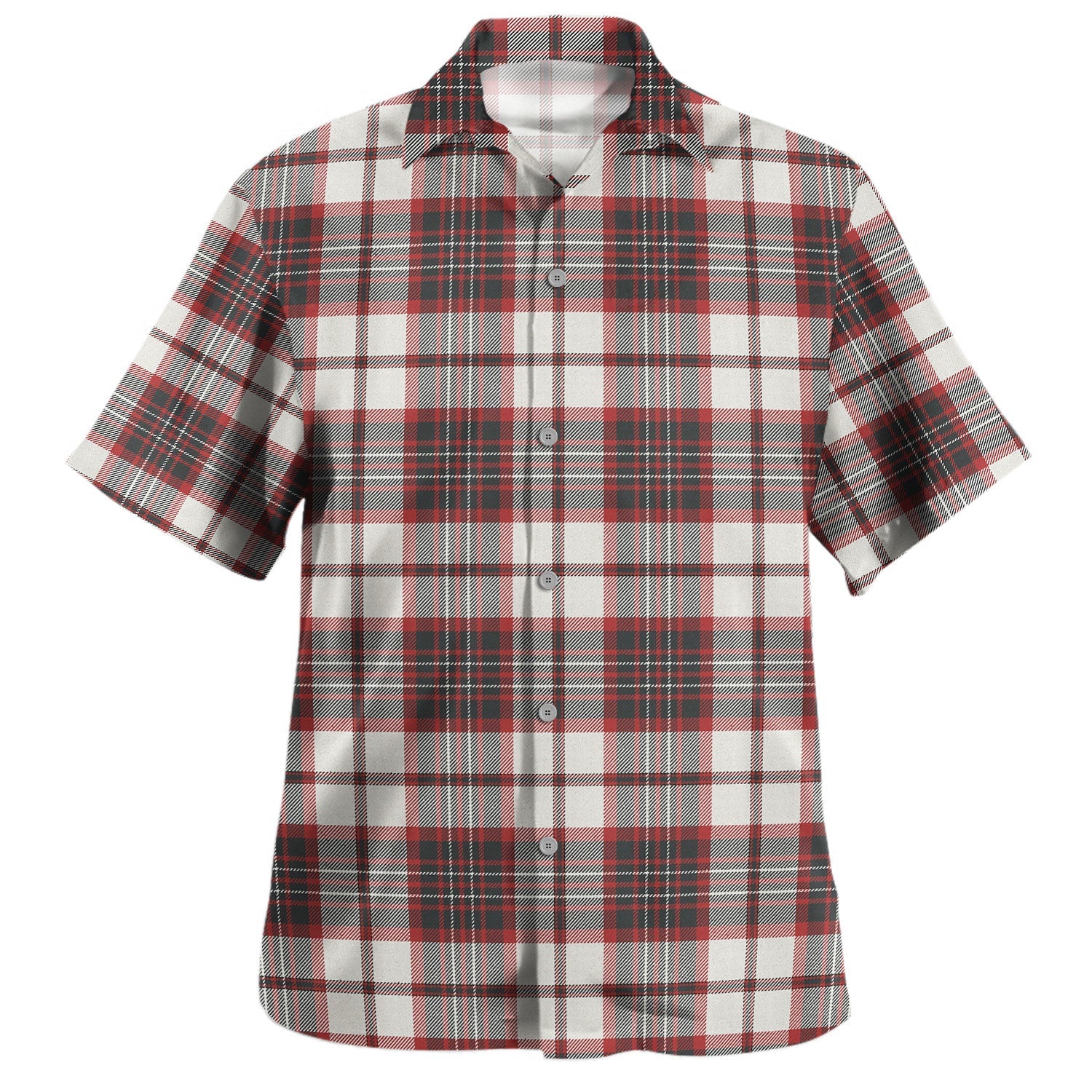 Stewart Grey Tartan Hawaiian Shirt main image 0