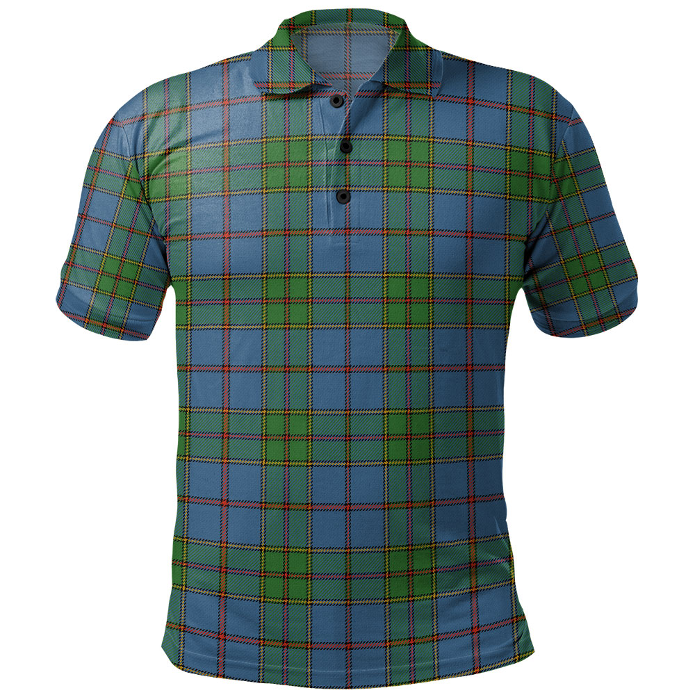 Strachan Tartan Crest Polo Shirt Black Neck Style main image 1