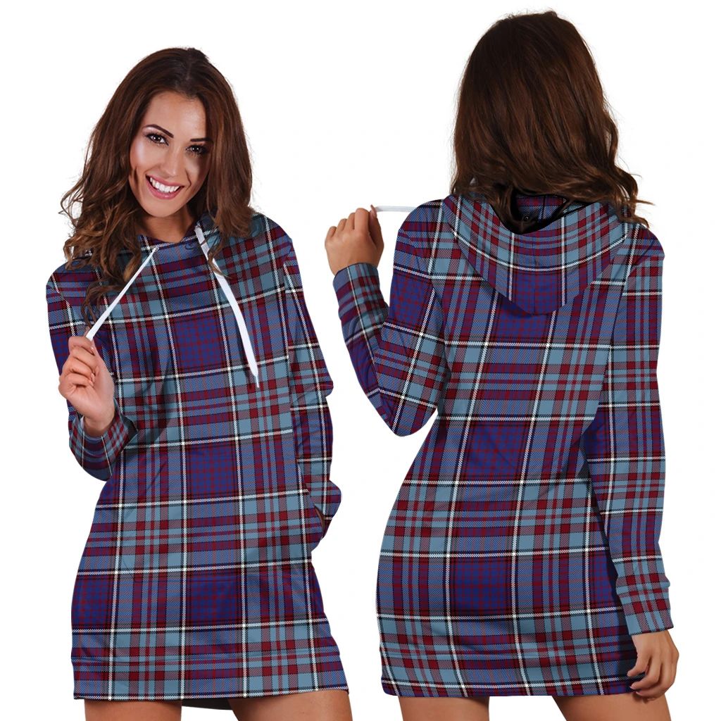 MacRae Dress Modern Tartan Crest Zipper Hoodie - Half Of Me Style