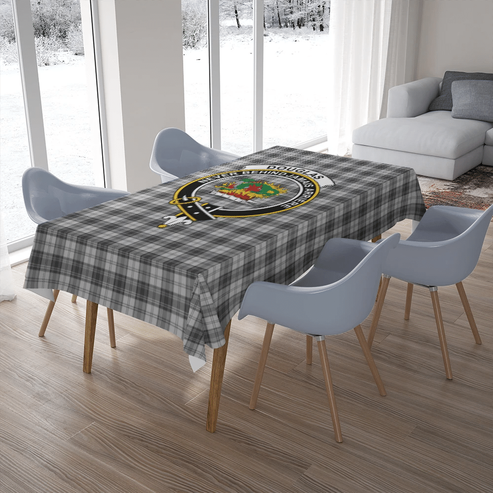 Gray Tartan Crest Tablecloth
