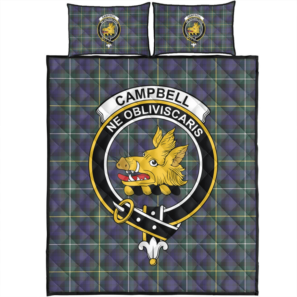 Graham of Menteith Modern Tartan Crest Premium Quilt - Celtic Thistle Style main image 0