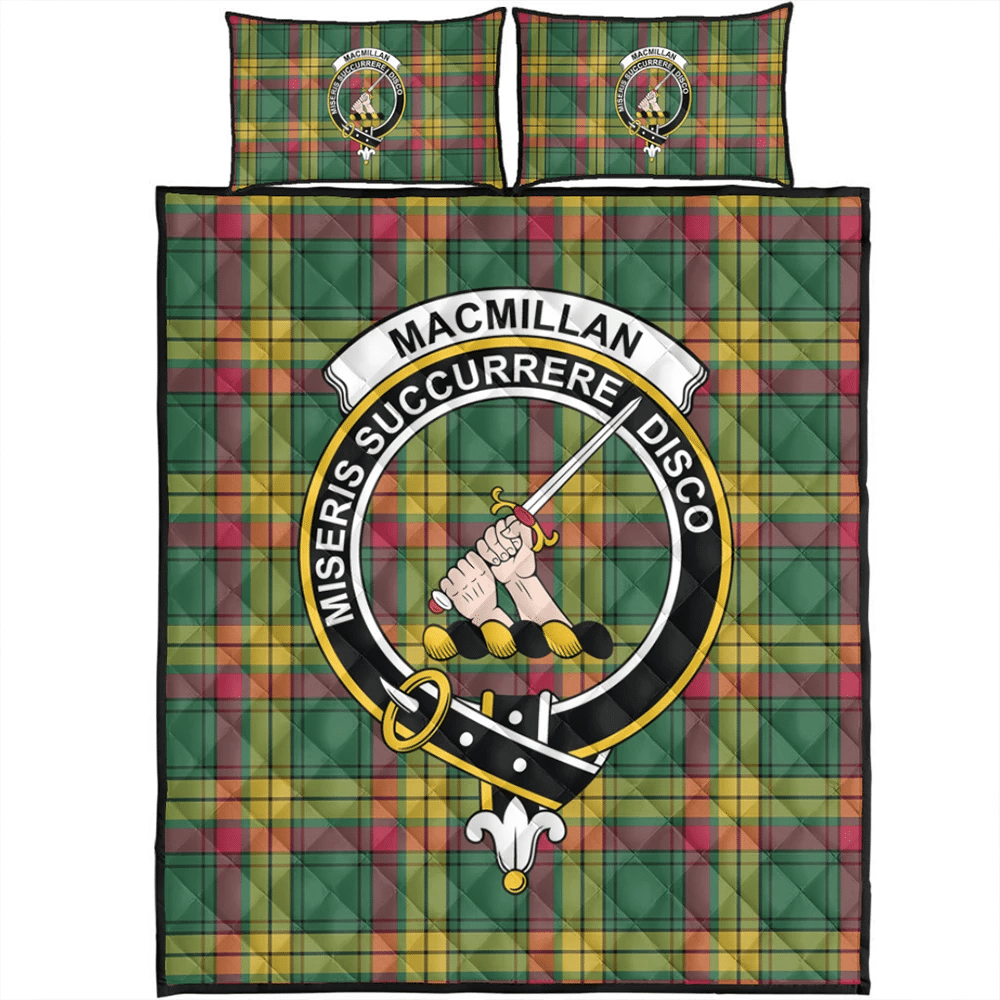 MacMillan Old Modern Tartan Crest Bedding Set - Golden Thistle Style