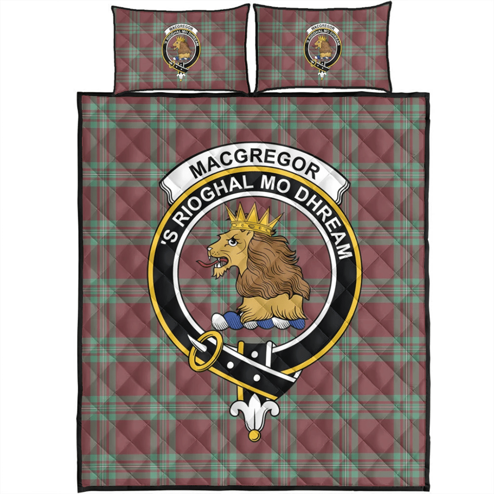 MacDuff Dress Ancient Tartan Crest Premium Quilt - Celtic Thistle Style