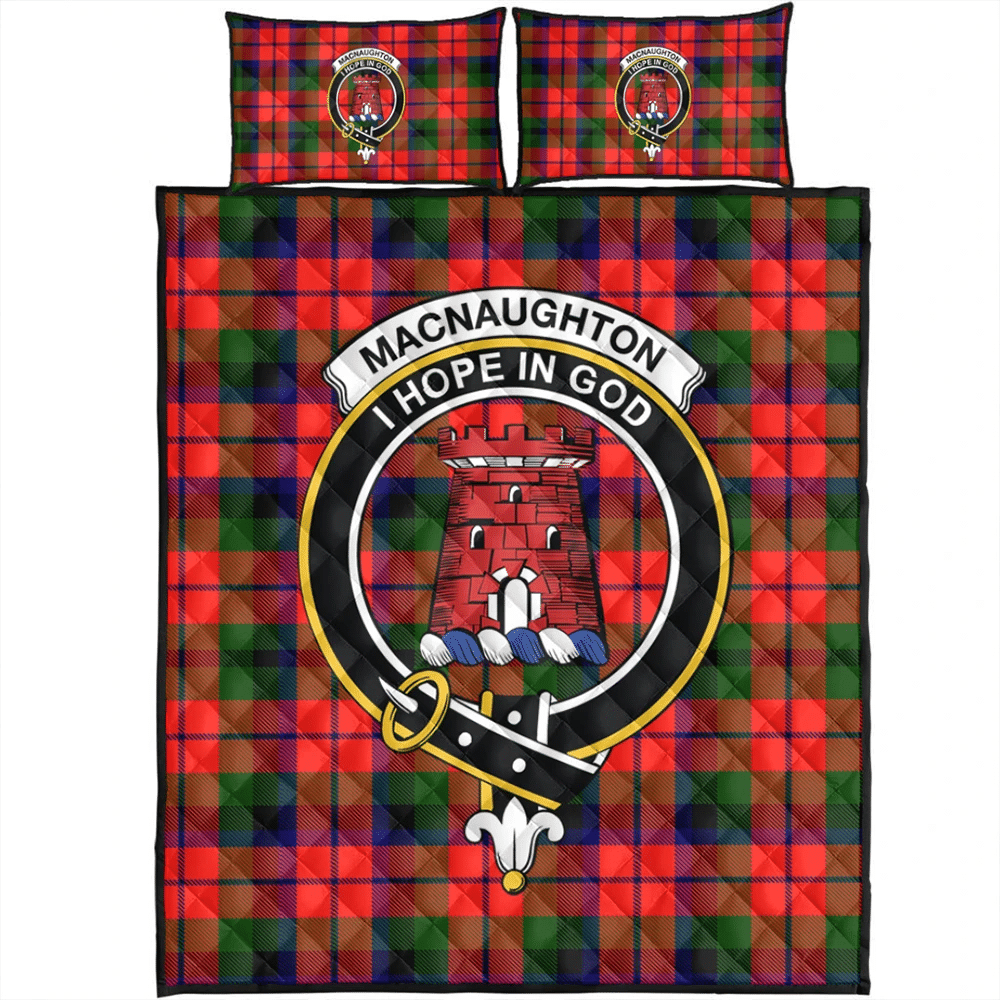 Colquhoun Modern Tartan Crest Quilt Bed Set