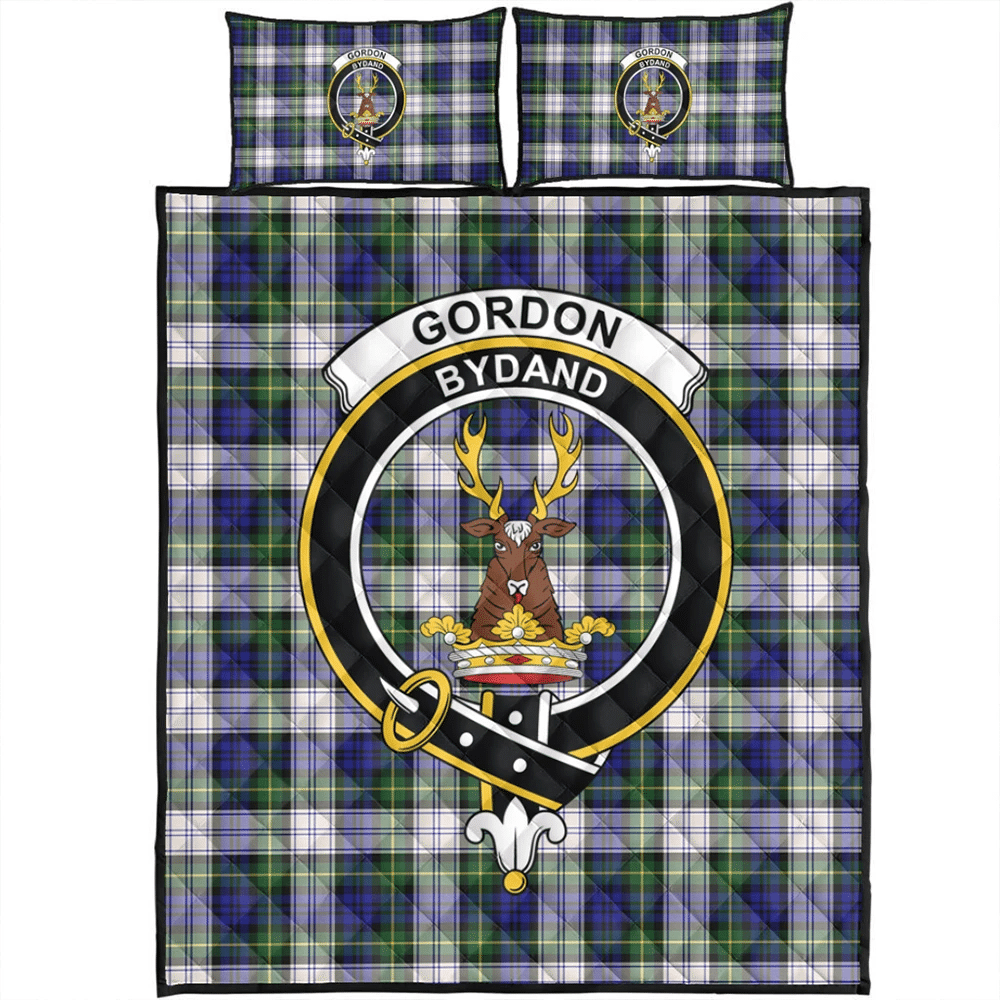 Gordon Dress Modern Tartan Crest Leather Tote Bag