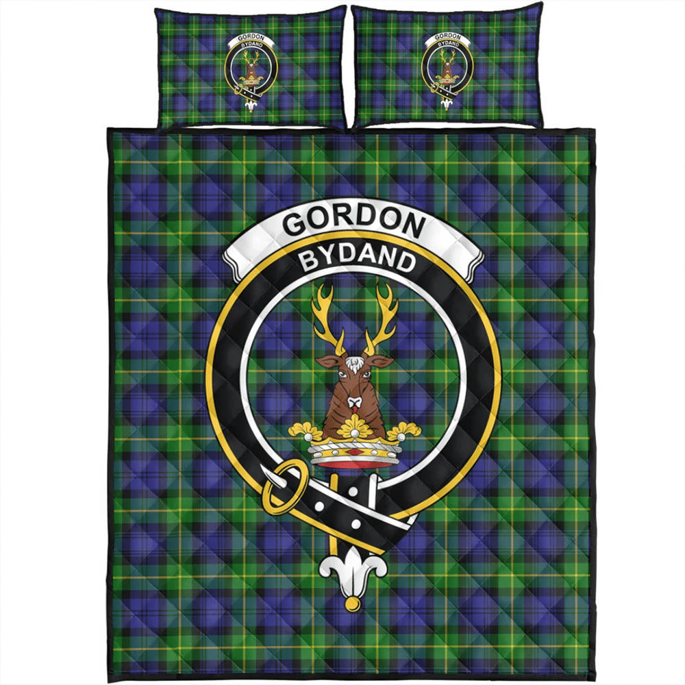 Gordon Modern Tartan Crest Blanket Wave Style