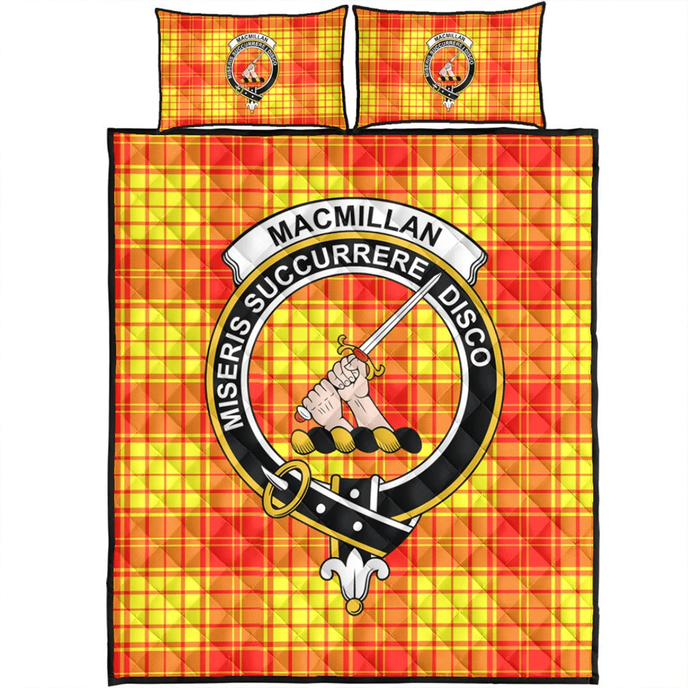 MacMillan Hunting Ancient Tartan Crest Premium Quilt - Celtic Thistle Style main image 0