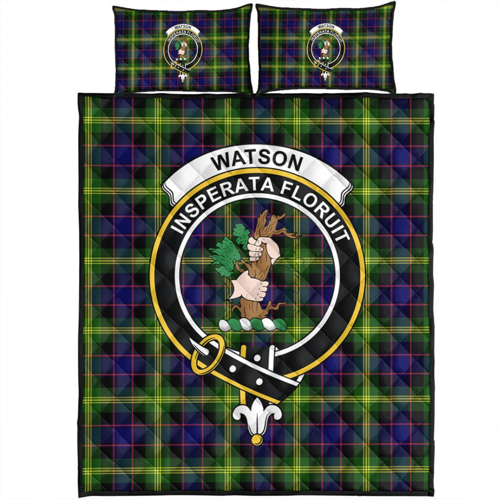 Ramsay Modern Tartan Crest Premium Quilt - Gold Thistle Style main image 1