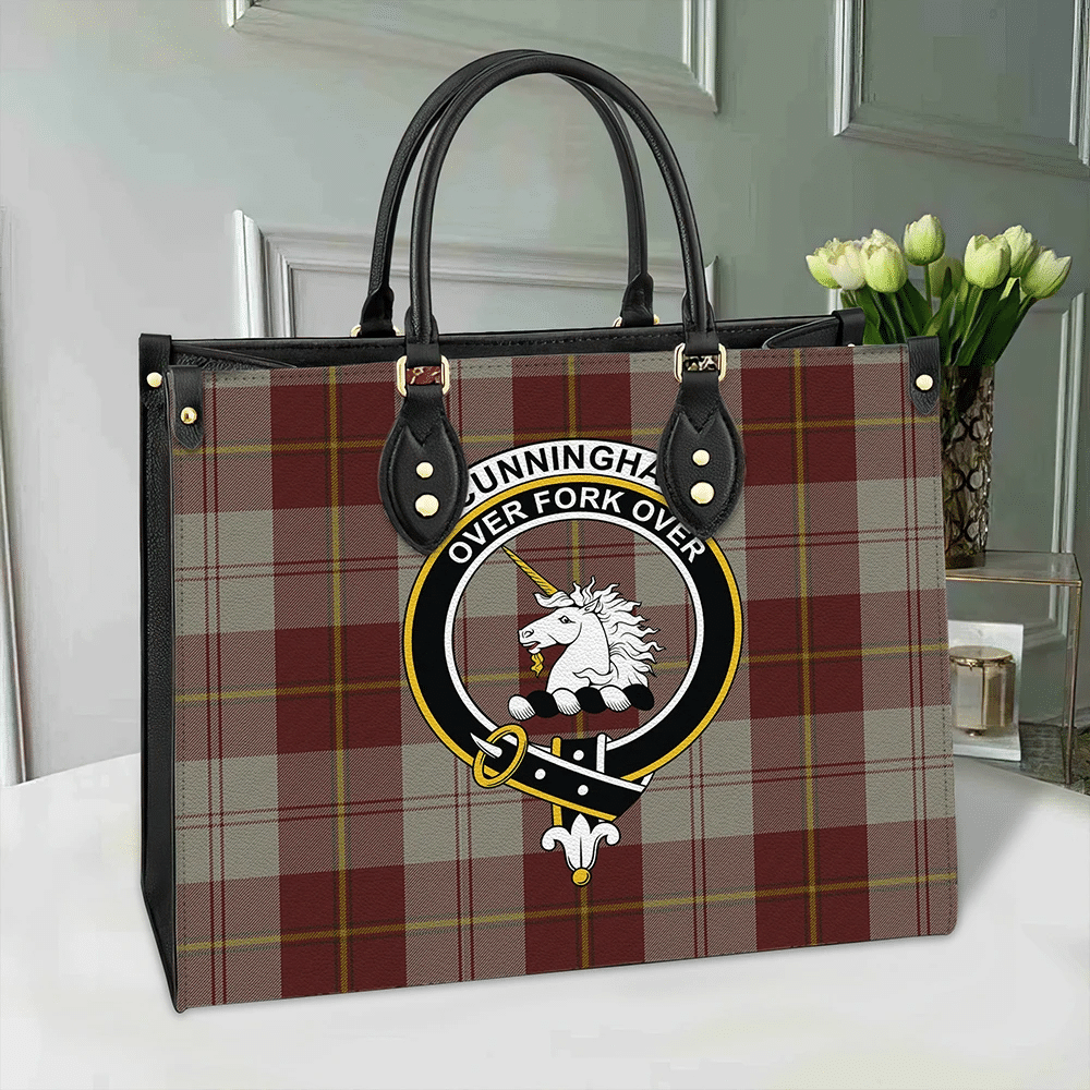 Cunningham Burgundy Dancers Tartan Shoulder Handbags