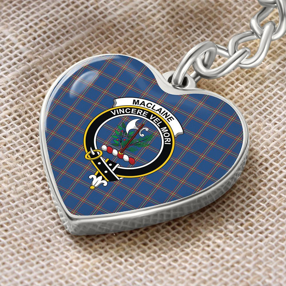 MacLaine of Loch Buie Hunting Ancient Tartan Crest Leather Handbag