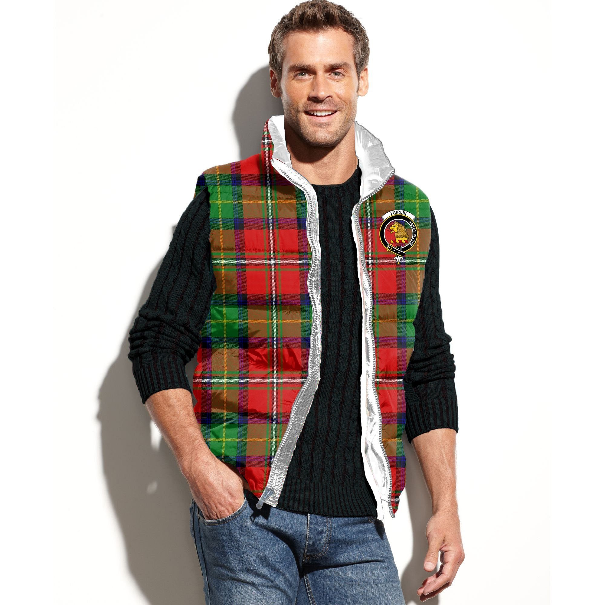 Fairlie Tartan Classic Crest Puffer Vest For Men and Women ...