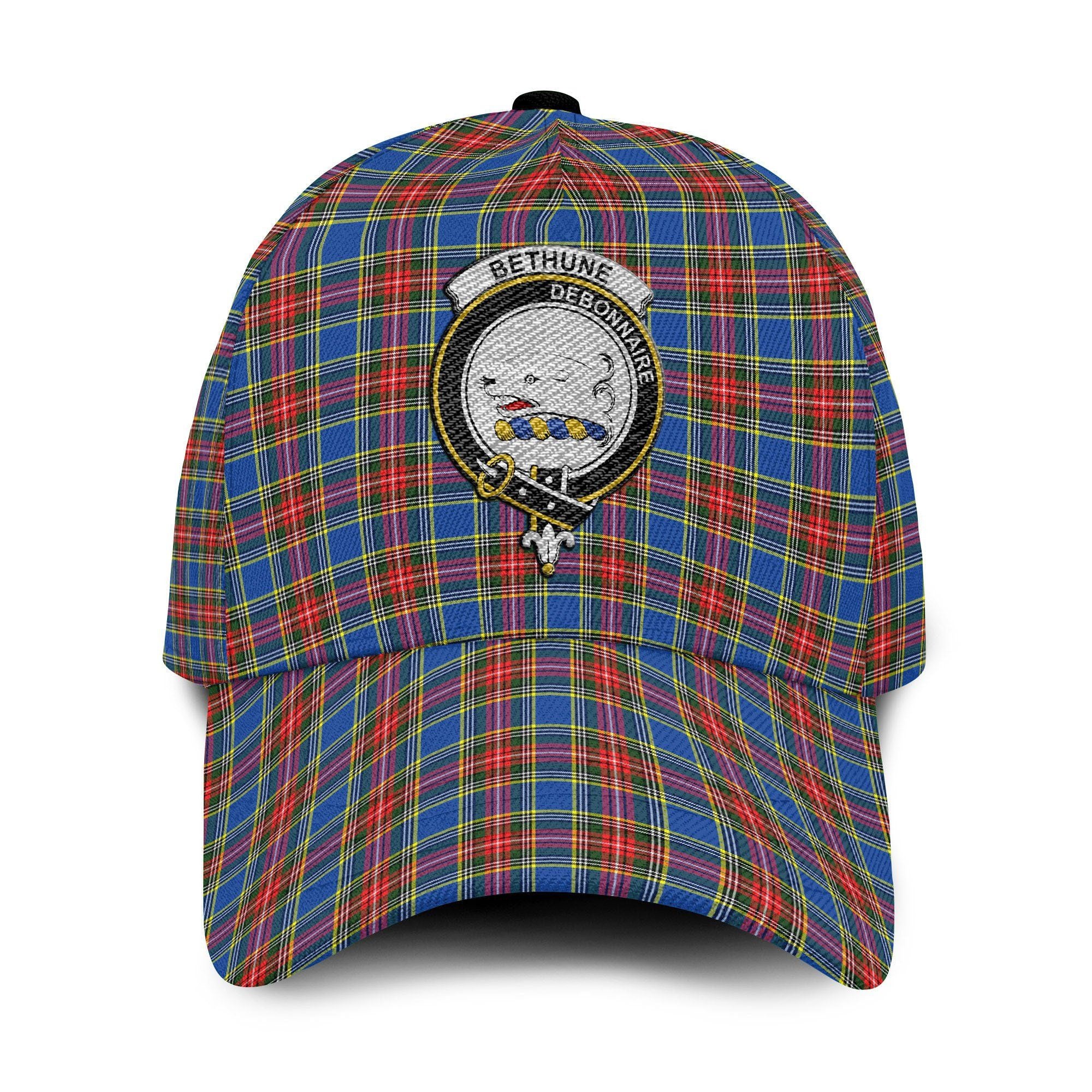 Bethune Tartan Crest Black Garden Flag