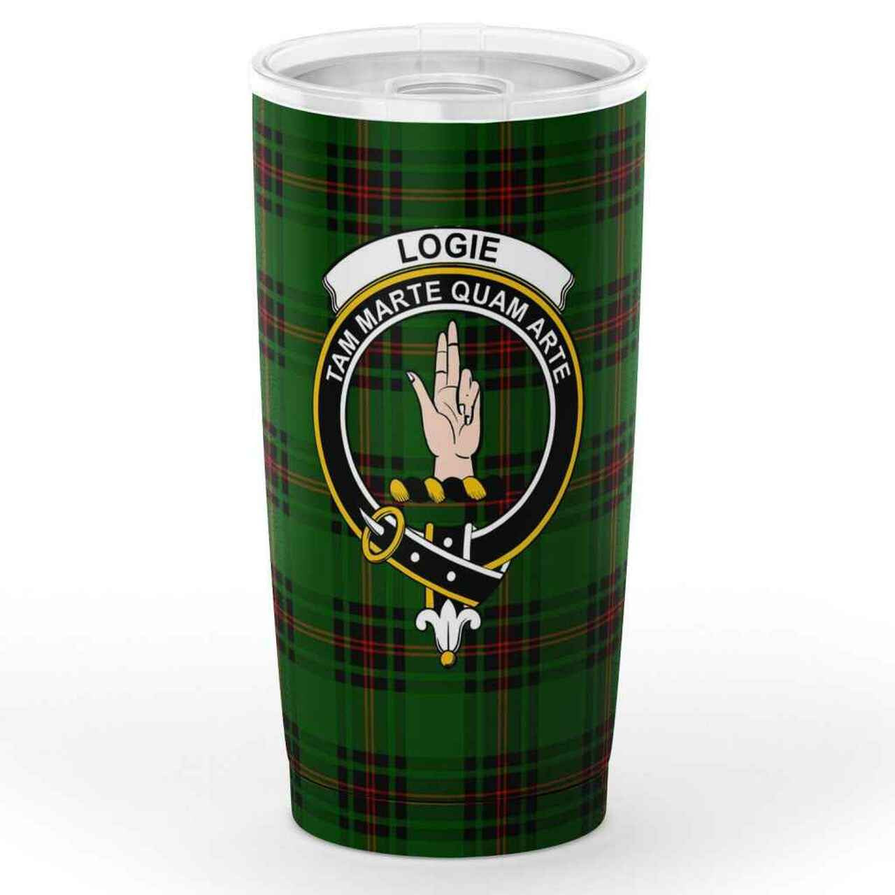 Logie Tartan Crest Black Garden Flag - Gold Thistle Style main image 1