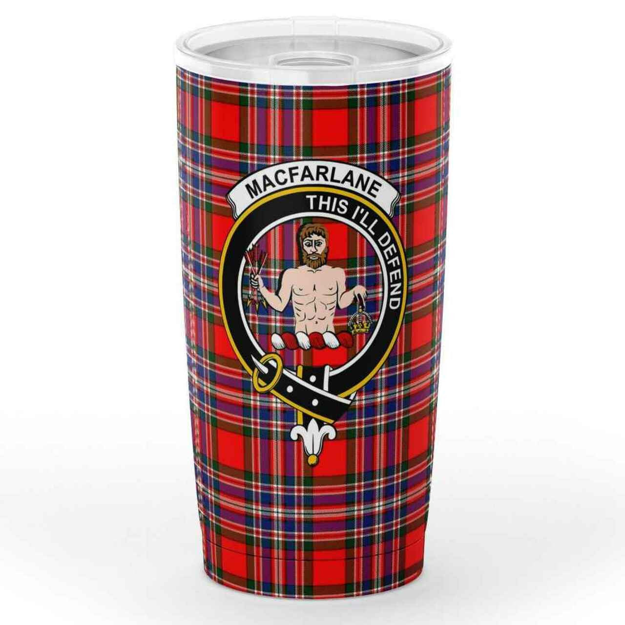 MacLean Hunting Ancient Tartan Crest 40 oz Insulated Tumbler with Handle