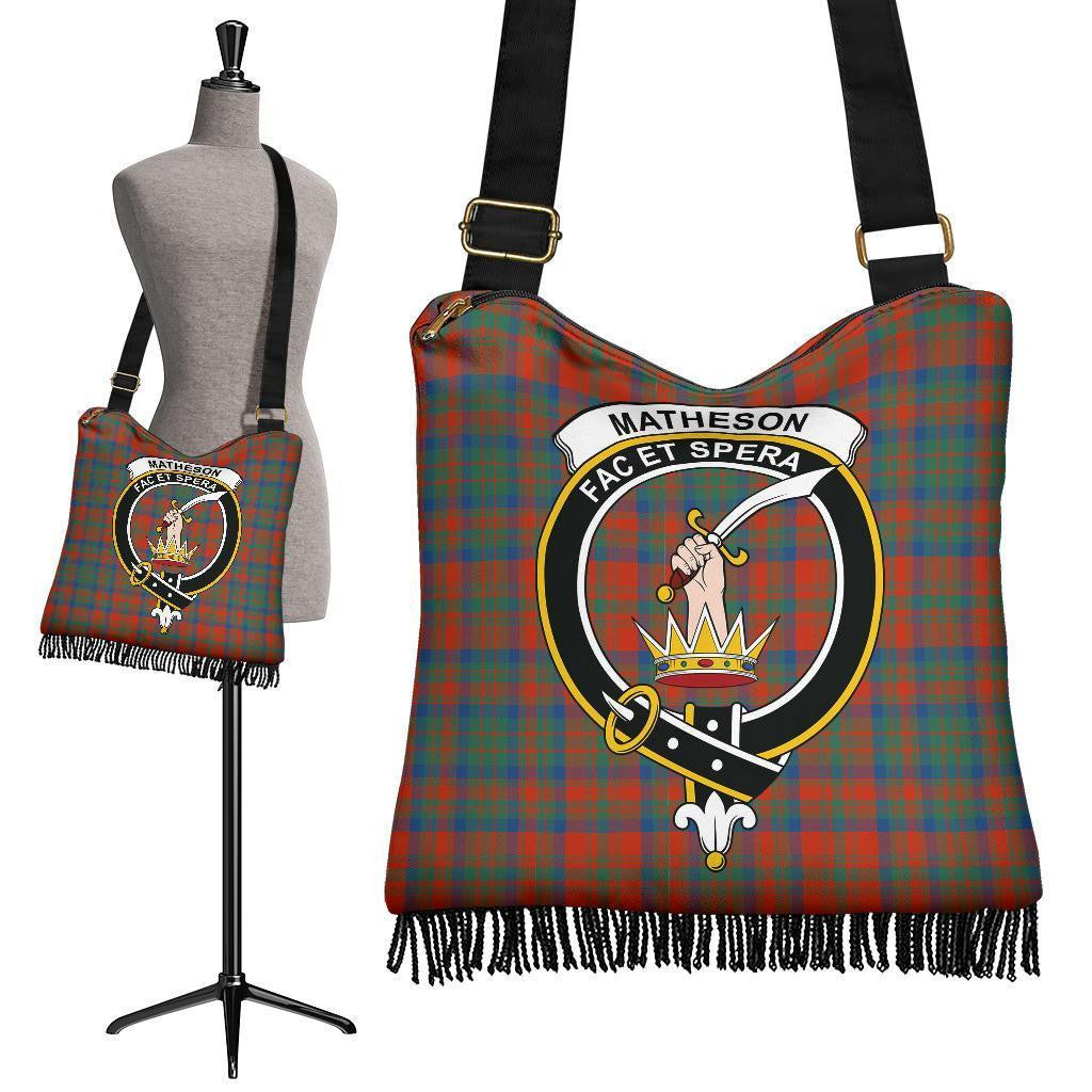 Primrose Tartan Crest Leather Handbag