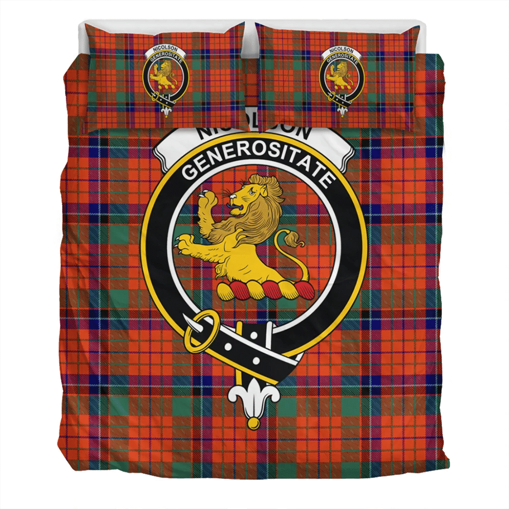Nicolson Tartan Crest Bedding Set - Thistle Style