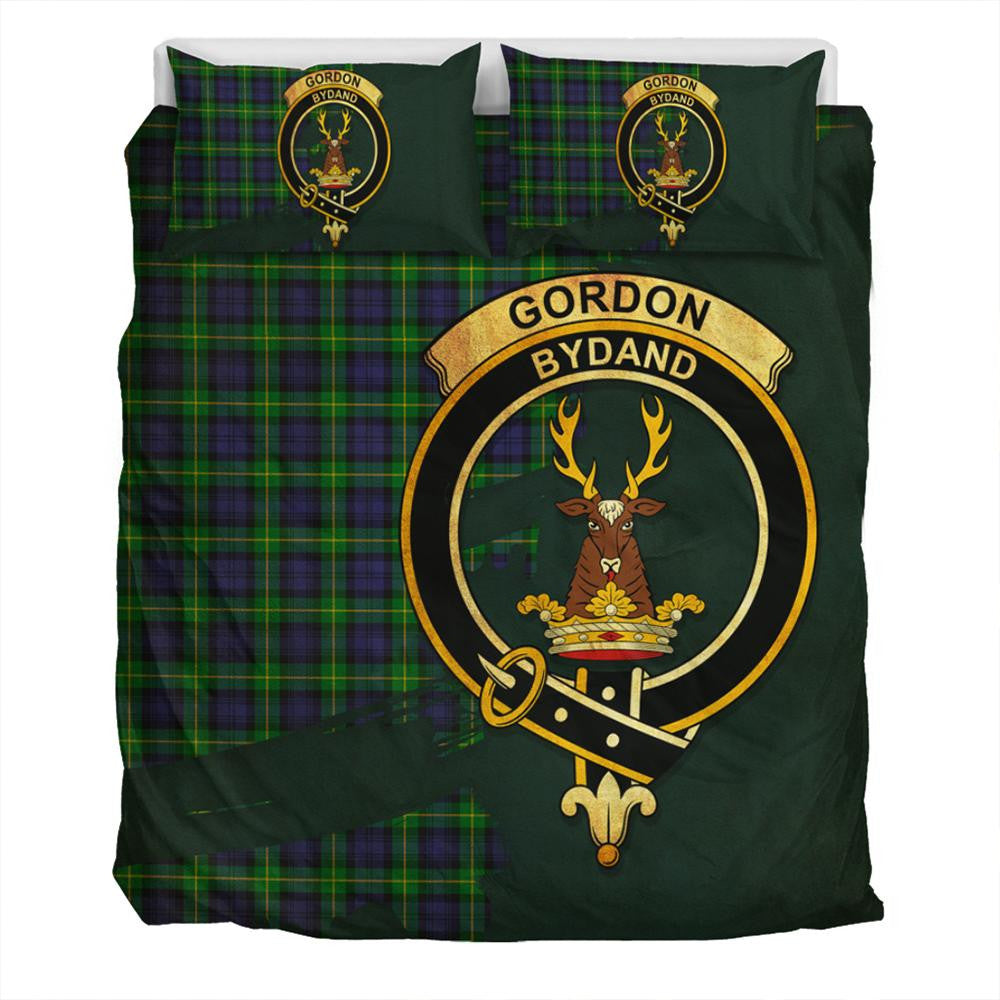 Brodie Dress Tartan Crest Bedding Set - Golden Thistle Style