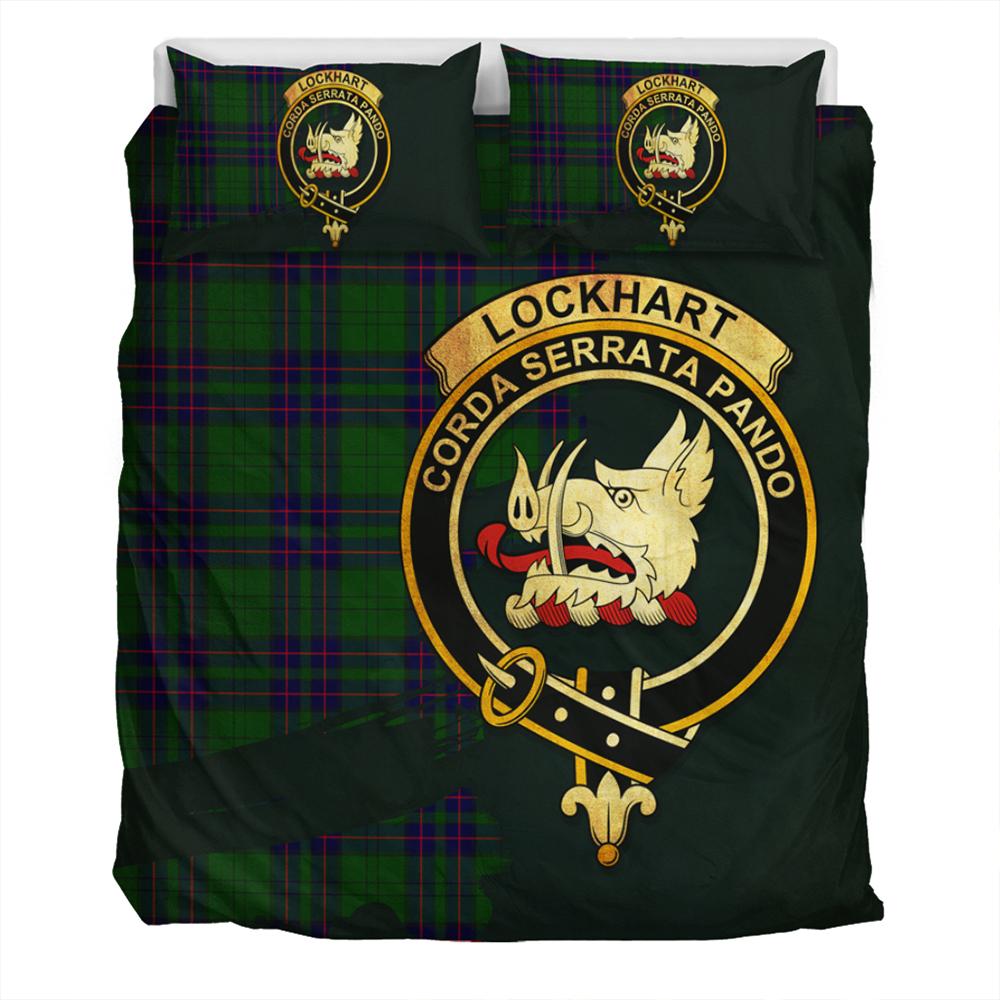 Logan Modern Tartan Crest Bedding Set - Wave Style