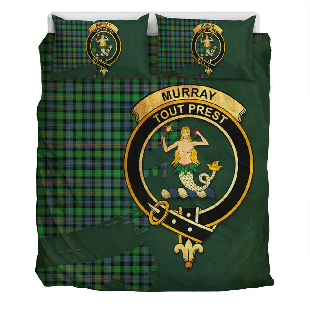 Murray 02 Tartan Crest Bedding Set - Golden Thistle Style