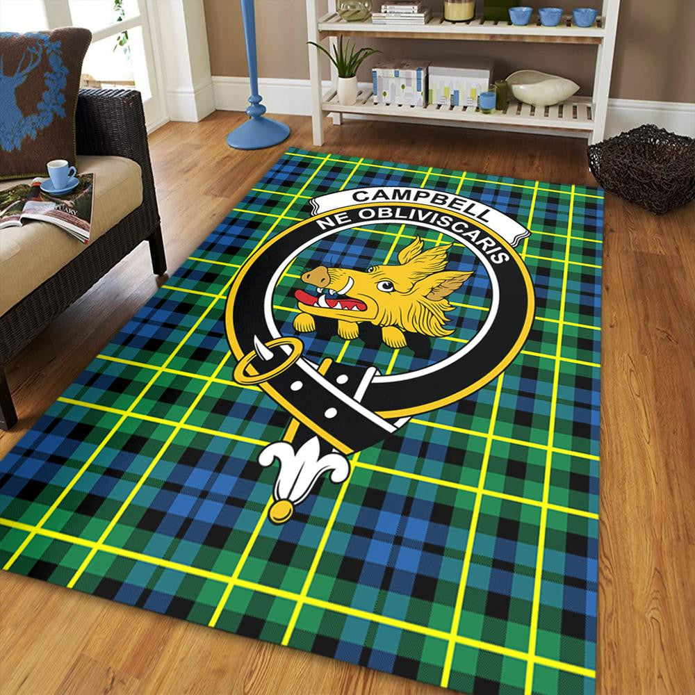 Campbell of Breadalbane Modern Tartan Crest Premium Quilt - Celtic Thistle Style