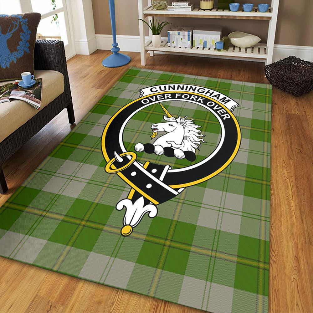 Cunningham Dress Blue Dancers Tartan Crest Premium Quilt - Gold Thistle Style
