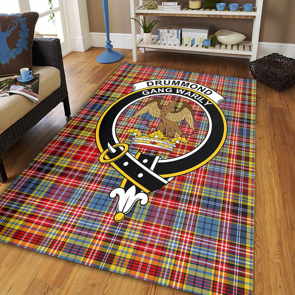 Drummond of Strathallan Tartan Crest Black Garden Flag - Gold Thistle Style main image 1